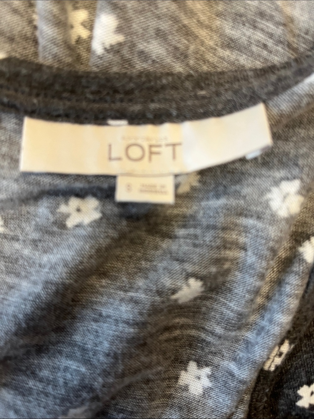 LOFT Charcoal Sleeveless Floral Swing Tank - Picture 7 of 7